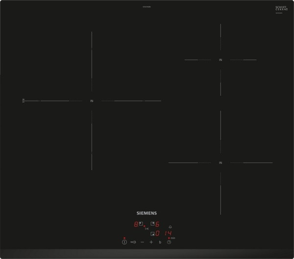 SIEMENS|, TABLE INDUCTION, 60 CM, IQ100, NOIR, TOUCHCONTROL AVEC 17
